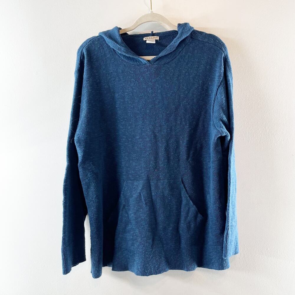 Avalin Long Sleeve Pullover Hoodie Sweater Cotton Navy Blue Large